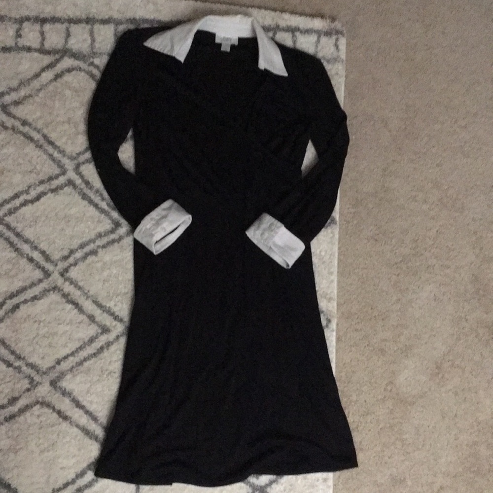 Ann Taylor Loft 3/4 faux-wrap shirt dress